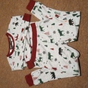 MERRY LANE THERMAL PJS GREY WITH RED TRIM SIZE 5